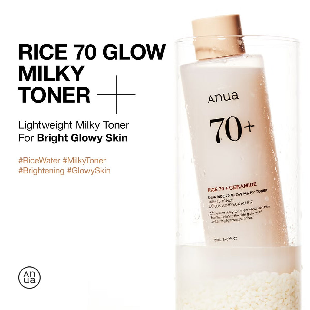 Anua Rice 70 Glow Milky Toner – Toner Lacté Éclat & Hydratation 250 ml