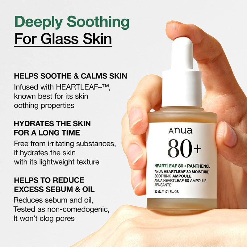 Anua Heartleaf 80 Moisture Soothing Ampoule – Ampoule Apaisante & Hydratante 30 ml