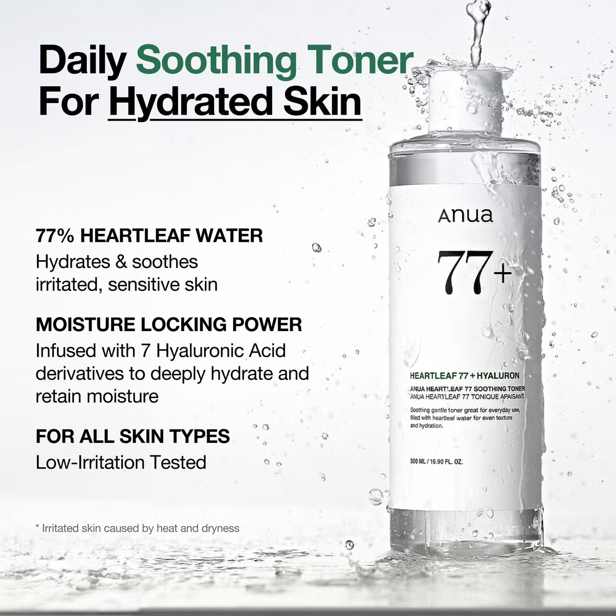 Anua Heartleaf 77 Soothing Toner – Toner Apaisant & Hydratant 250 ml